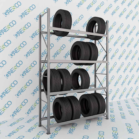 Scaffale Porta Gomme Big 4 livelli / cm. L.220xP.70xH.350-BASE
