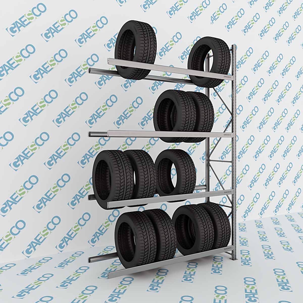 Scaffale Porta Gomme Big 4 livelli / cm. L.220xP.70xH.350-AGG
