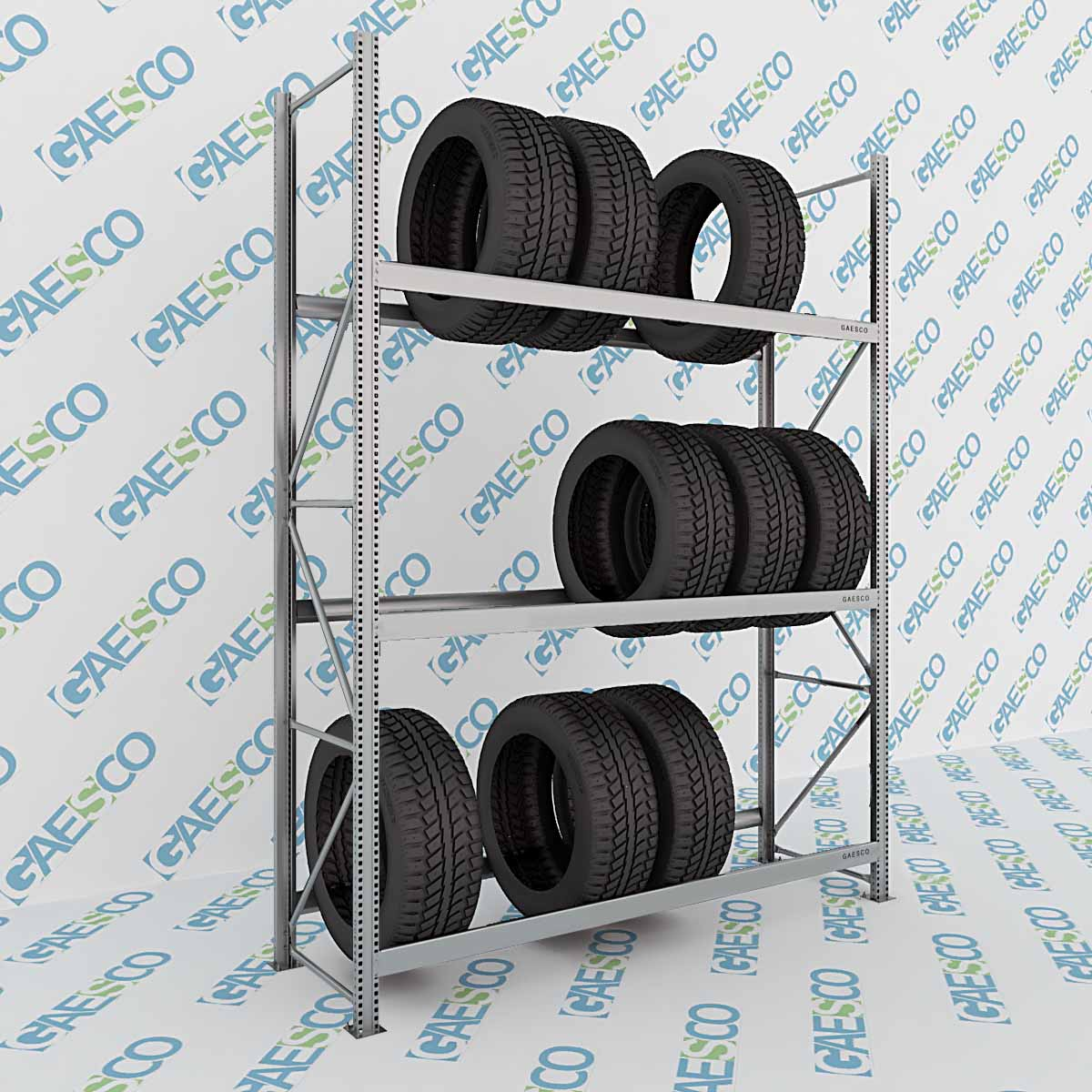 Scaffale Porta Gomme Big 3 livelli / cm. L.240xP.70xH.300-BASE