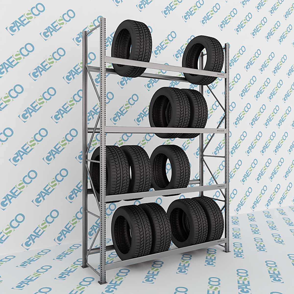 Scaffale Porta Gomme Big 4 livelli / cm. L.240xP.70xH.350-BASE
