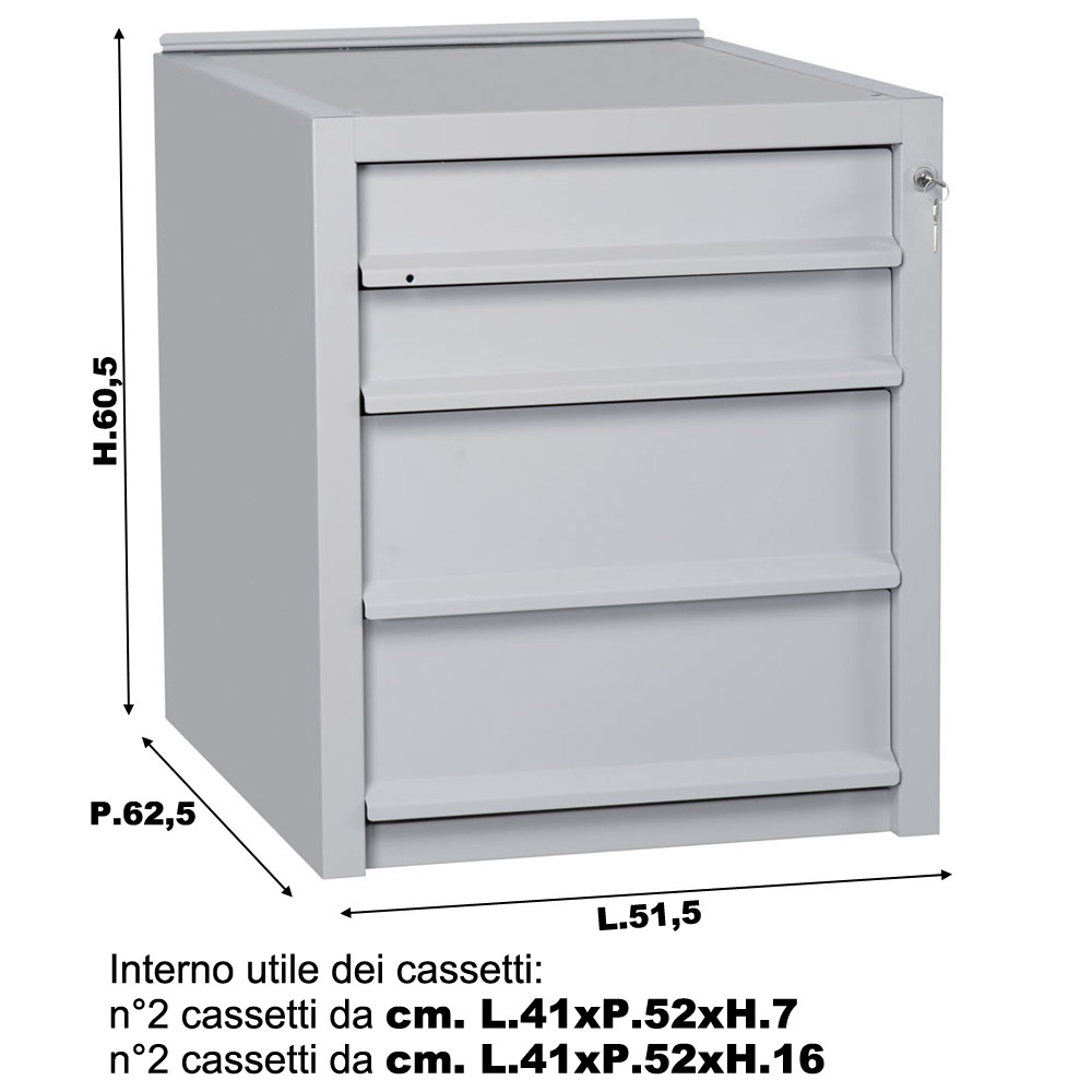 Banco lavoro piano legno 2 cassettiere a 4 cassetti / cm. L.150 - MASTER