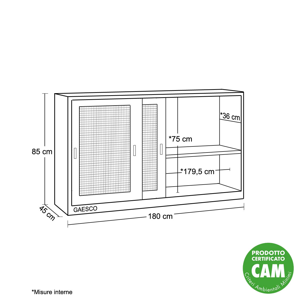 Sopralzo Armadio da Ufficio Ante in Rete Beige - 180x45x85H cm