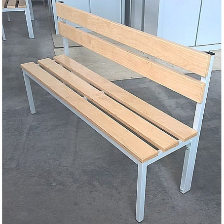 Panca spogliatoio in legno con schienale 6 posti cm. L.200