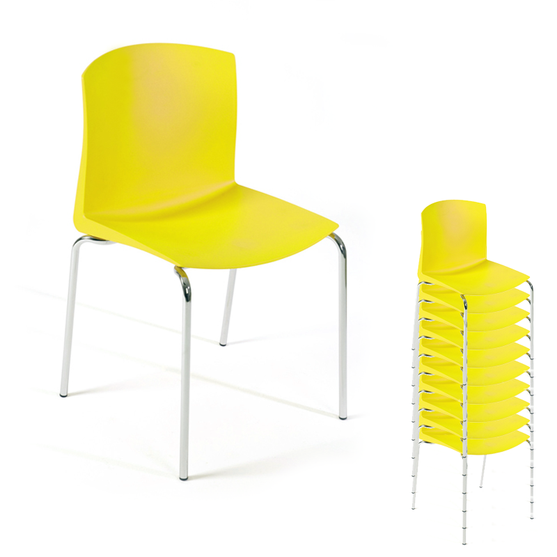 Sedie per mensa INTERFACCIA con telaio cromato / Giallo (Conf. 10pz)