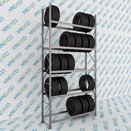 Scaffale Porta Gomme Big 5 livelli / cm. L.160xP.50xH.450-BASE