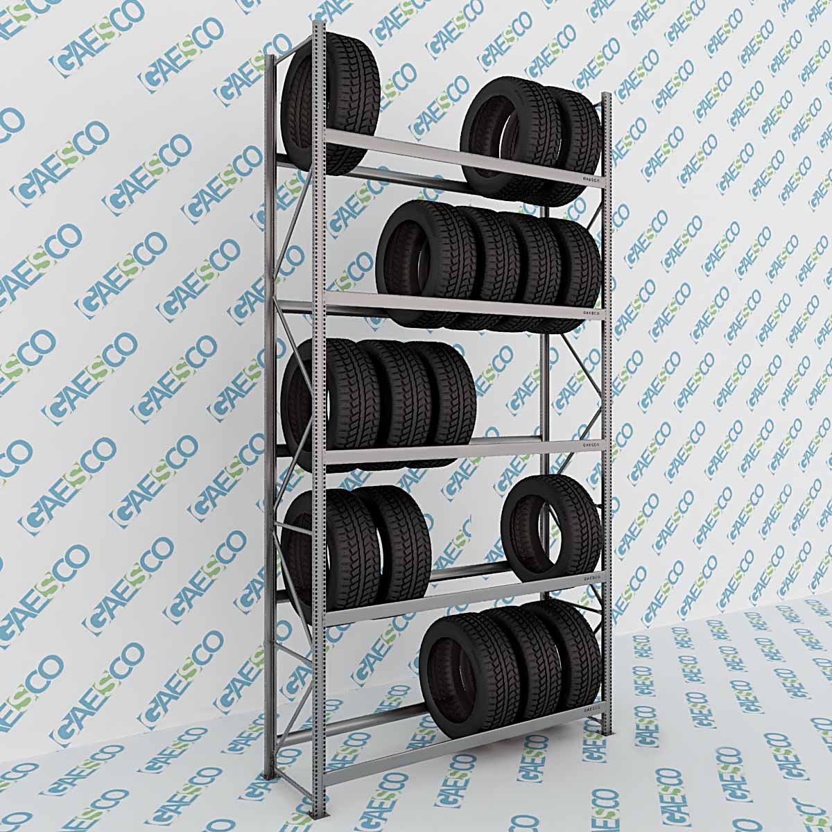 Scaffale Porta Gomme Big 5 livelli / cm. L.160xP.50xH.450-BASE