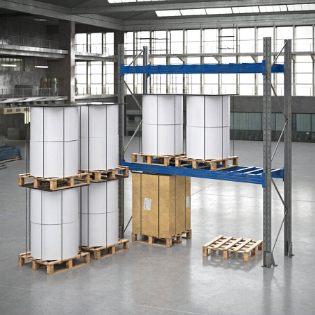 Scaffale per Rotoli e Bobine Carta - cm. L.750xP.80xH.300 (KIT)