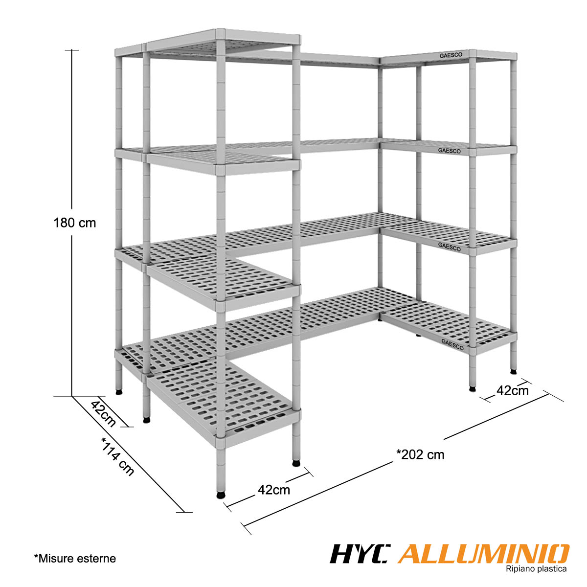 Scaffale per celle frigo a U - cm.209x119 H.180