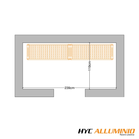 Scaffale per celle frigo Lineare  -  cm.239x119 H.180