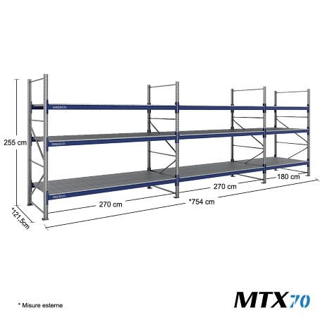 Scaffalature picking MTX70 - / cm. L.720xP.120xH.255-BASE