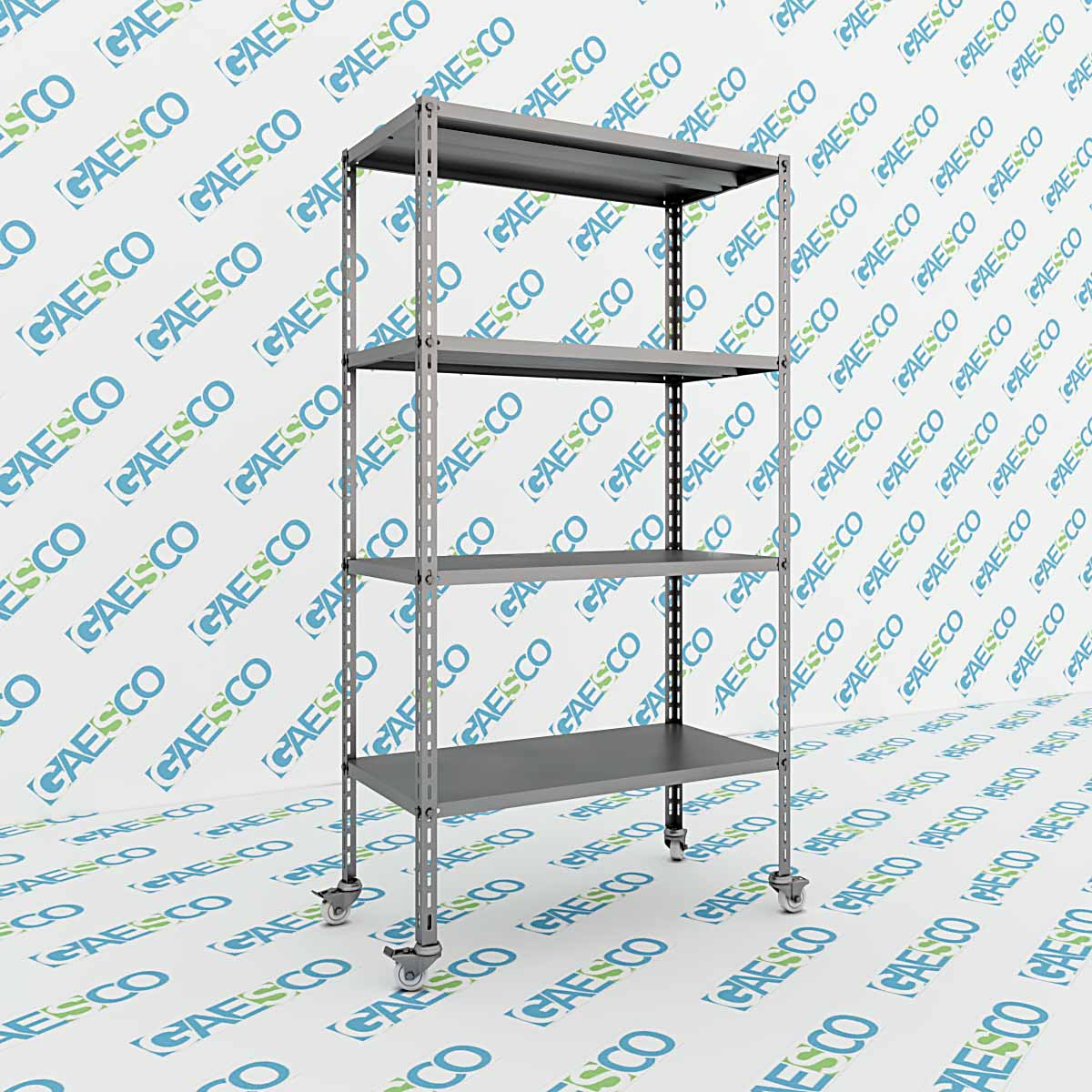 Scaffale Acciaio inox Bullone su ruote - cm. L.90xP.50xH.180
