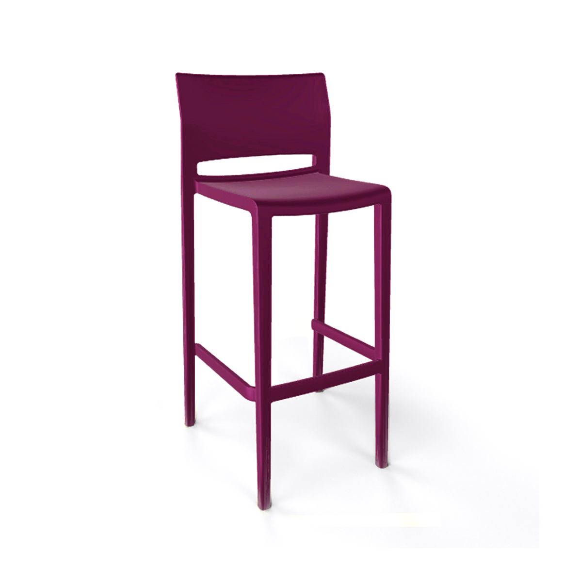 Sgabello mensa in tecnopolimero VELO - H. 66 cm / BORDEAUX