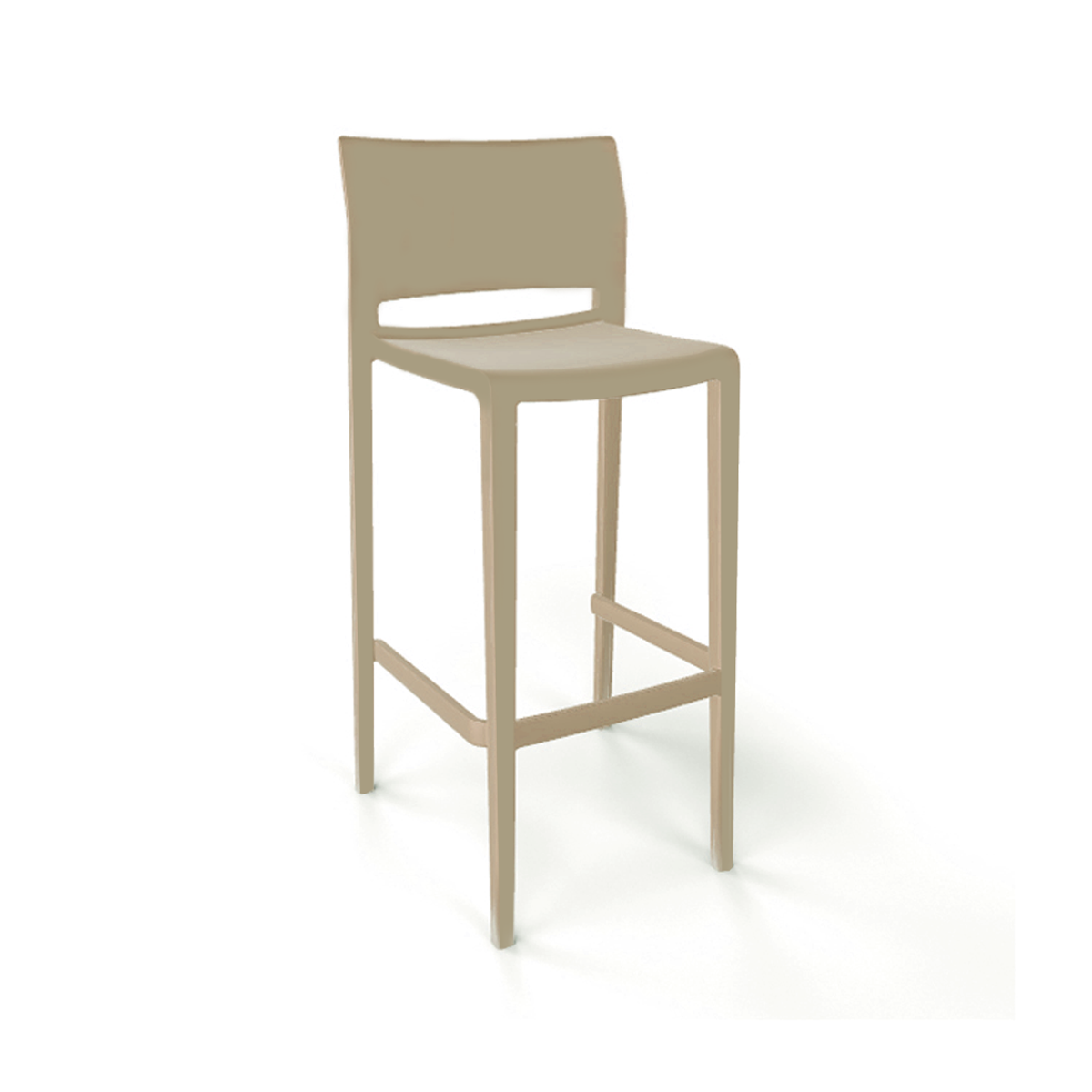 Sgabello mensa in tecnopolimero VELO - H. 76 cm / TORTORA