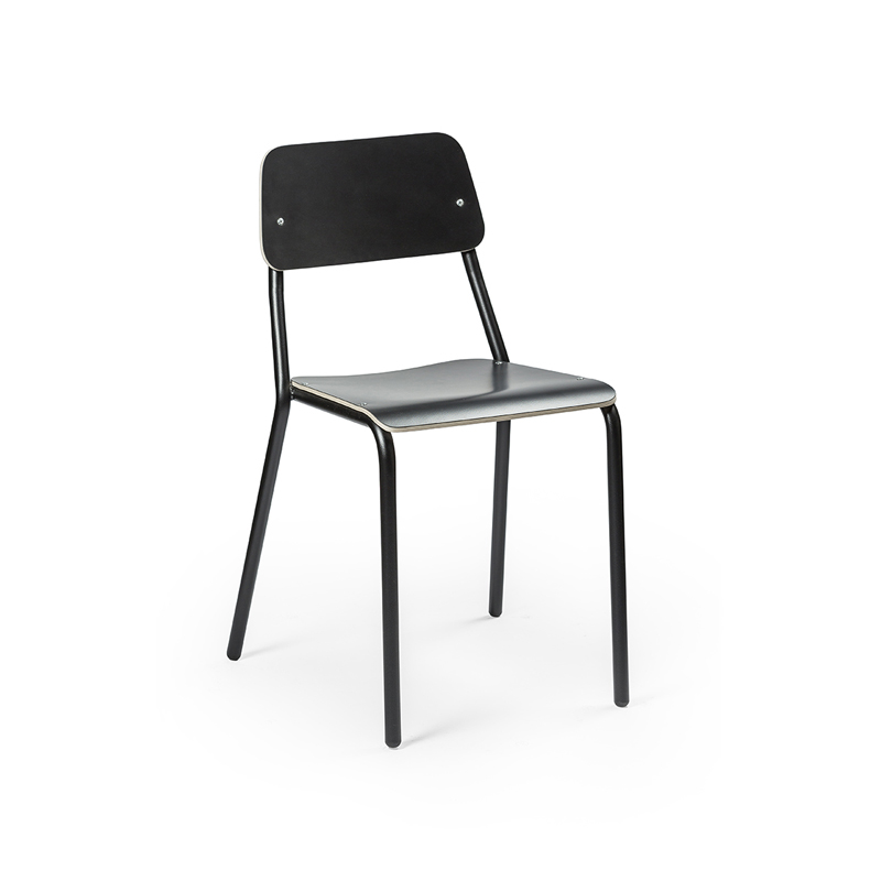 Sedia Mensa legno rivestimento laminato CUBE - NERO