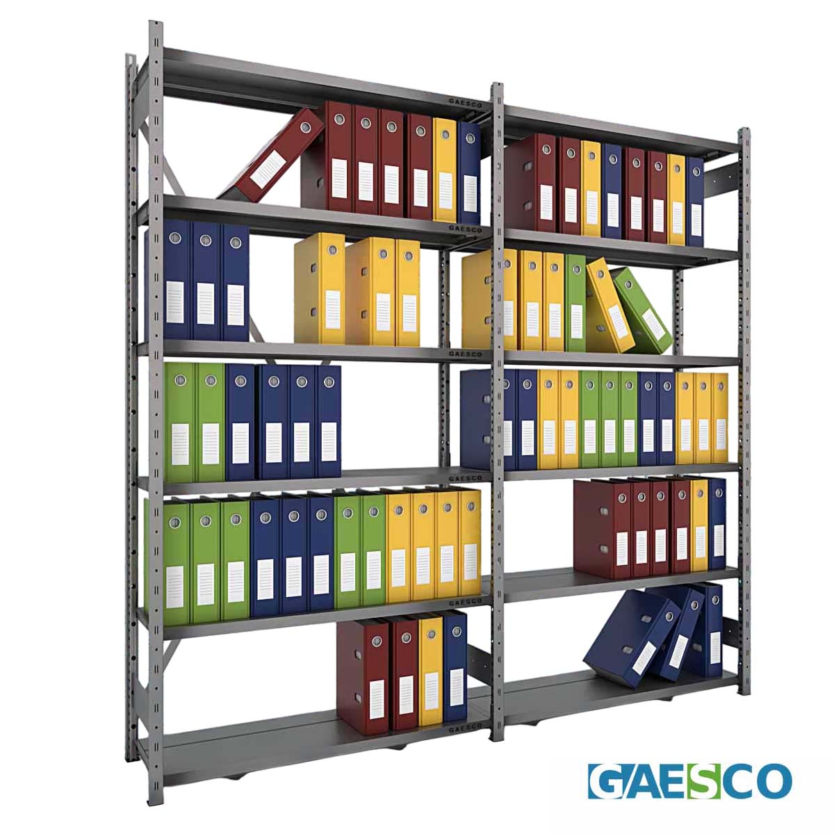 Scaffale per ufficio per 120 Faldoni (6 Rip.) - cm. L.200xP.30xH.200