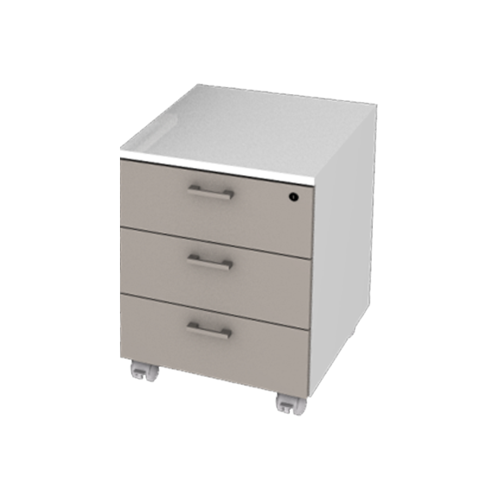 Cassettiera per scrivania ELEVATEK / cm. L.45xP.55xH.60 GREY/BIANCO