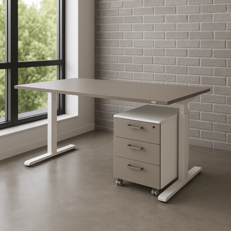 Cassettiera per scrivania ELEVATEK / cm. L.45xP.55xH.60 GREY/BIANCO