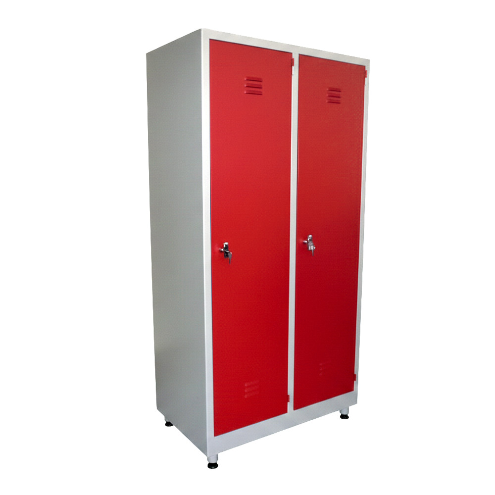 Armadio portasci e scarponi 2 vani / cm.105x65+30x210H ROSSO
