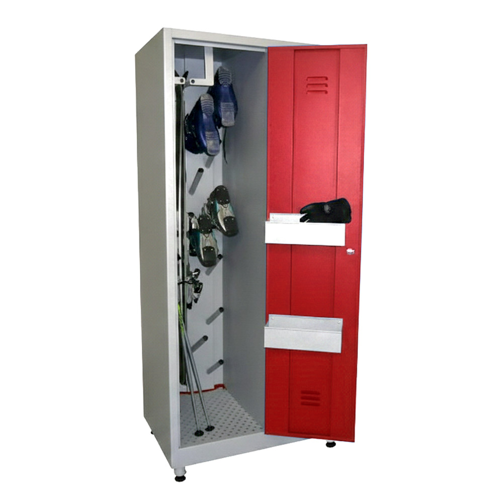 Armadio portasci e scarponi 2 vani / cm.105x65+30x210H ROSSO