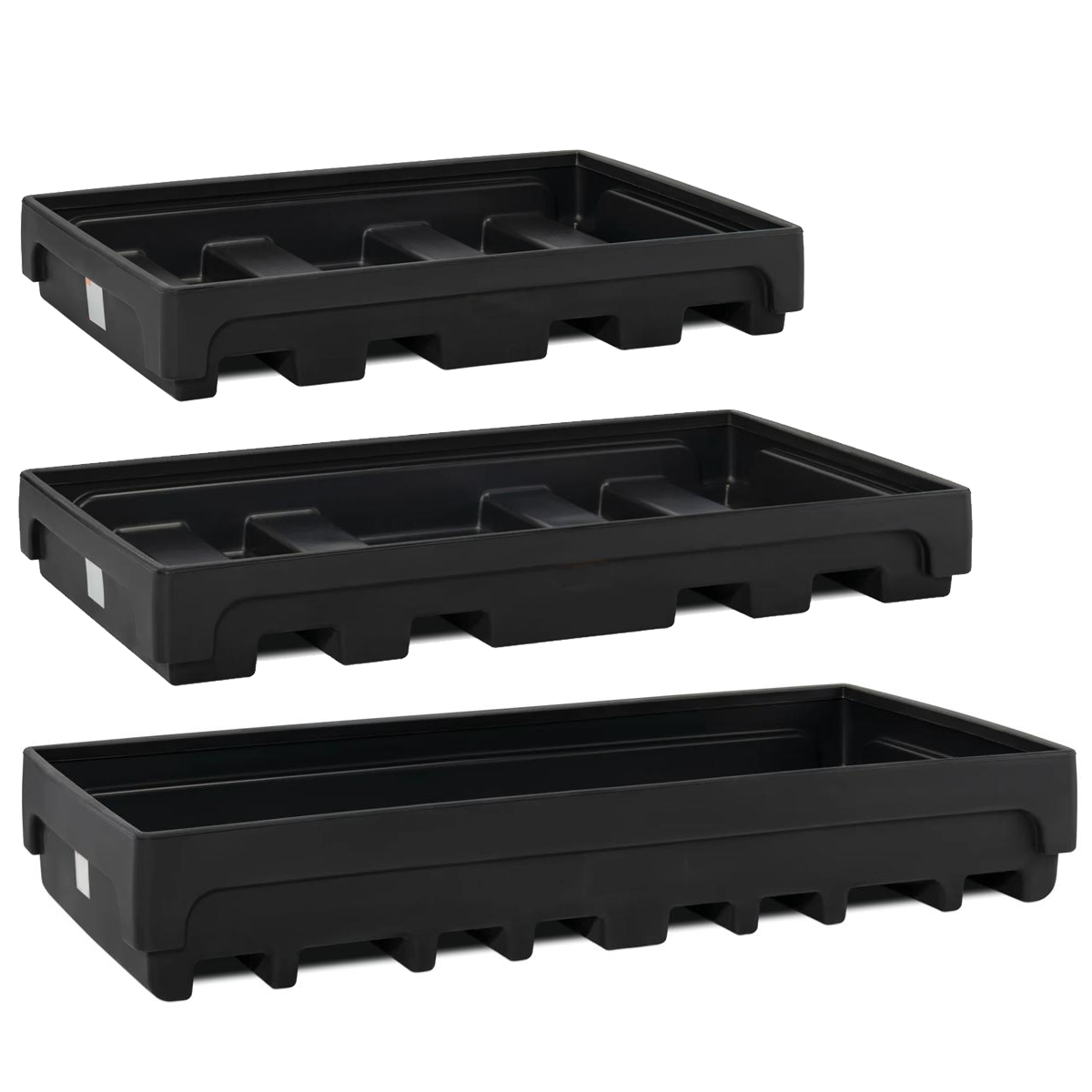 Vasche di Raccolta in PE a Pavimento per Scaffalature - Serie Alta Capacità