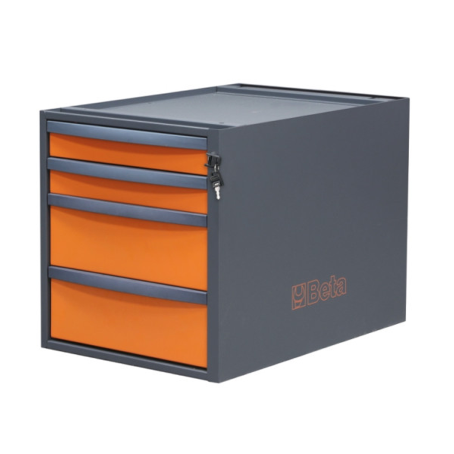 Banco Lavoro Beta C58BC-X2,1 4C/O Arancio Inox | 2,1 mt | Gaesco