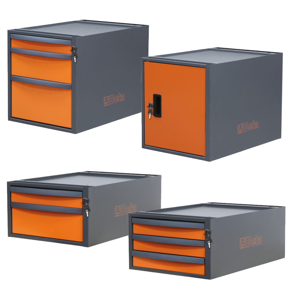 Banco Lavoro Beta C58BC-X2,1 8CA/O Arancio Inox | 2,1 mt | Gaesco