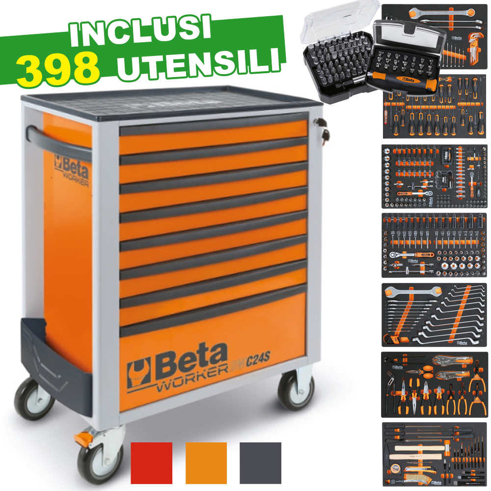 Cassettiera Beta Worker BW 2400S 8/E-L | 398 Utensili | Gaesco