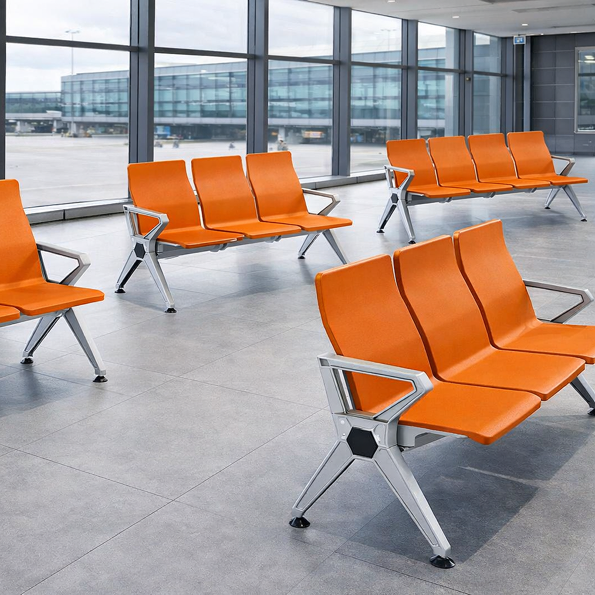 Panca Attesa 2 Posti Poliuretano / cm. L.119xP68xH.88 Arancio