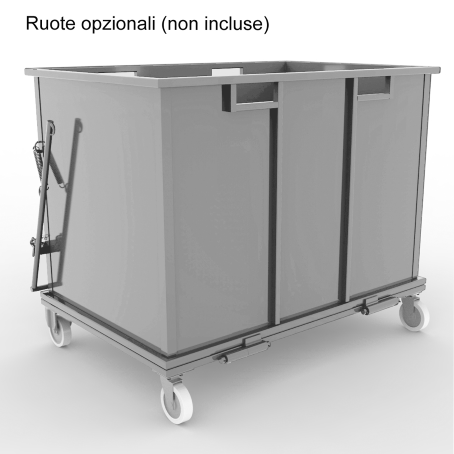 Contenitore a Fondo Apribile 1,5 m³ in Acciaio per Rifiuti e Rottami Grigio