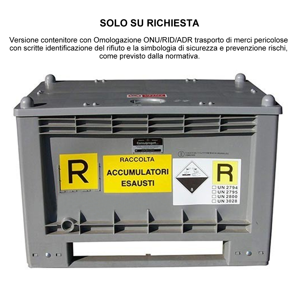 Contenitore per Batterie Esauste HDPE Antiurto / 300L