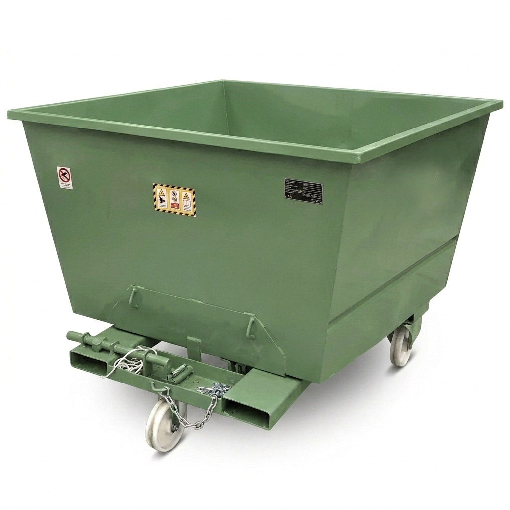 G-Flip Steel 750: Benna Ribaltabile 750 Kg Verde RAL 6011