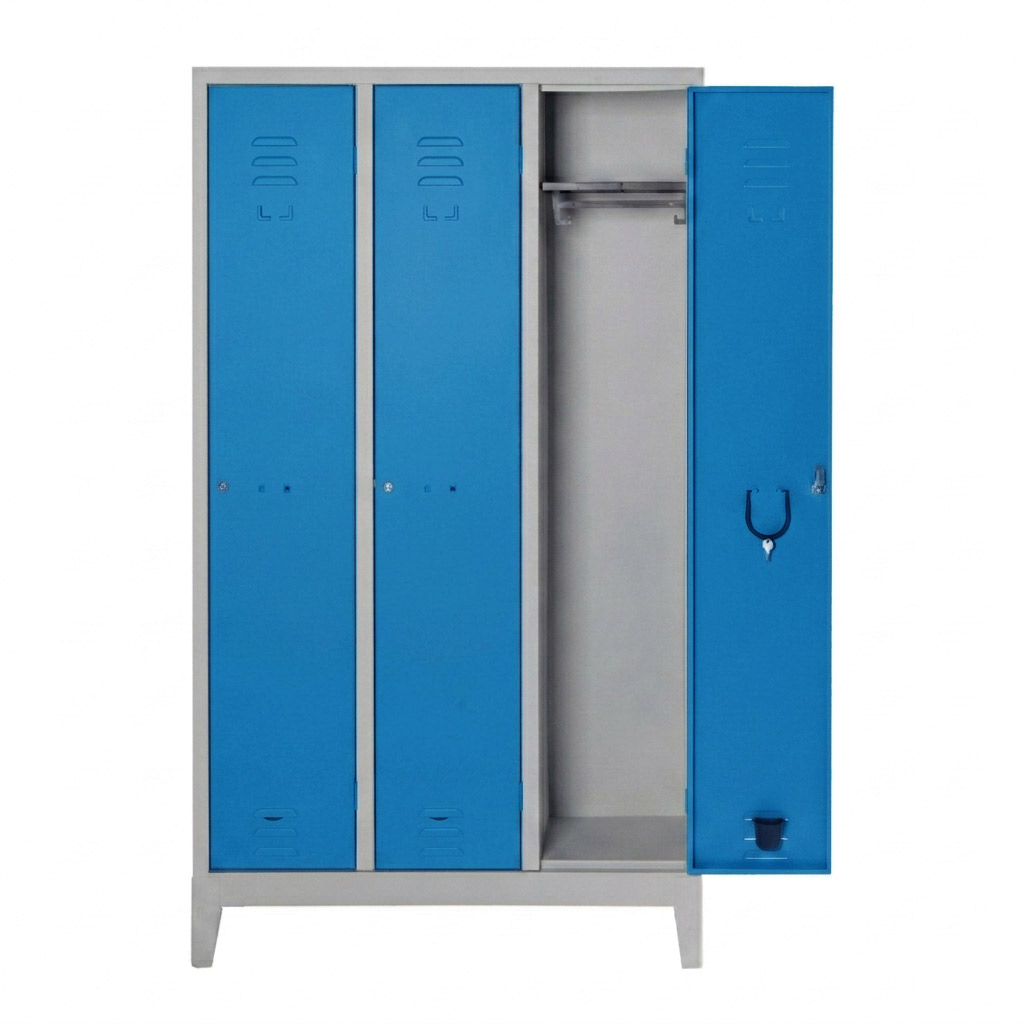 Armadio Spogliatoio Express Slim 3 Posti cm.L.101xP.33xH.180 Blu