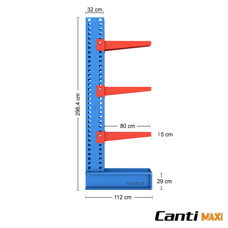 Cantilever 4 Colonne, 12 Bracci (1060Kg)  / cm. H.300xP.80 / Lungh. 470 cm.