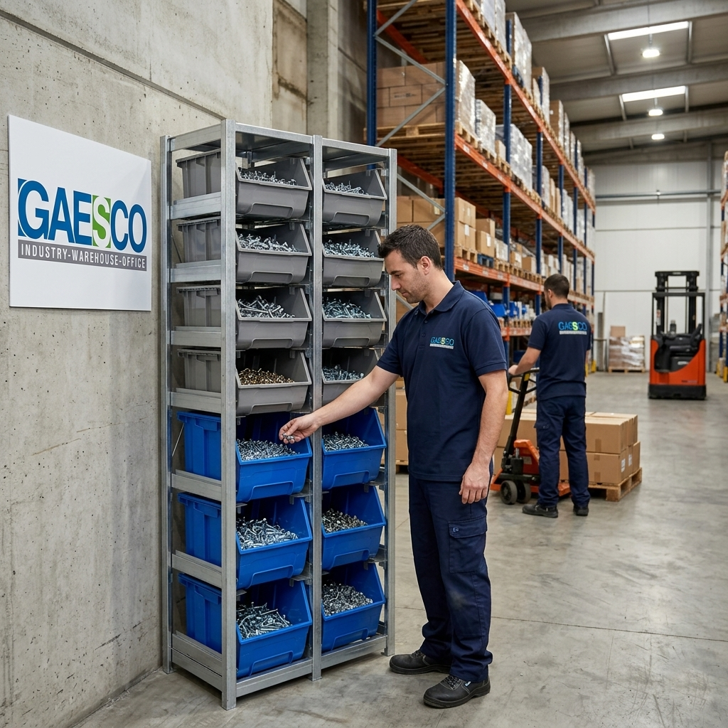Scaffale Modulare Portaminuterie 14 Contenitori Picking Box Air