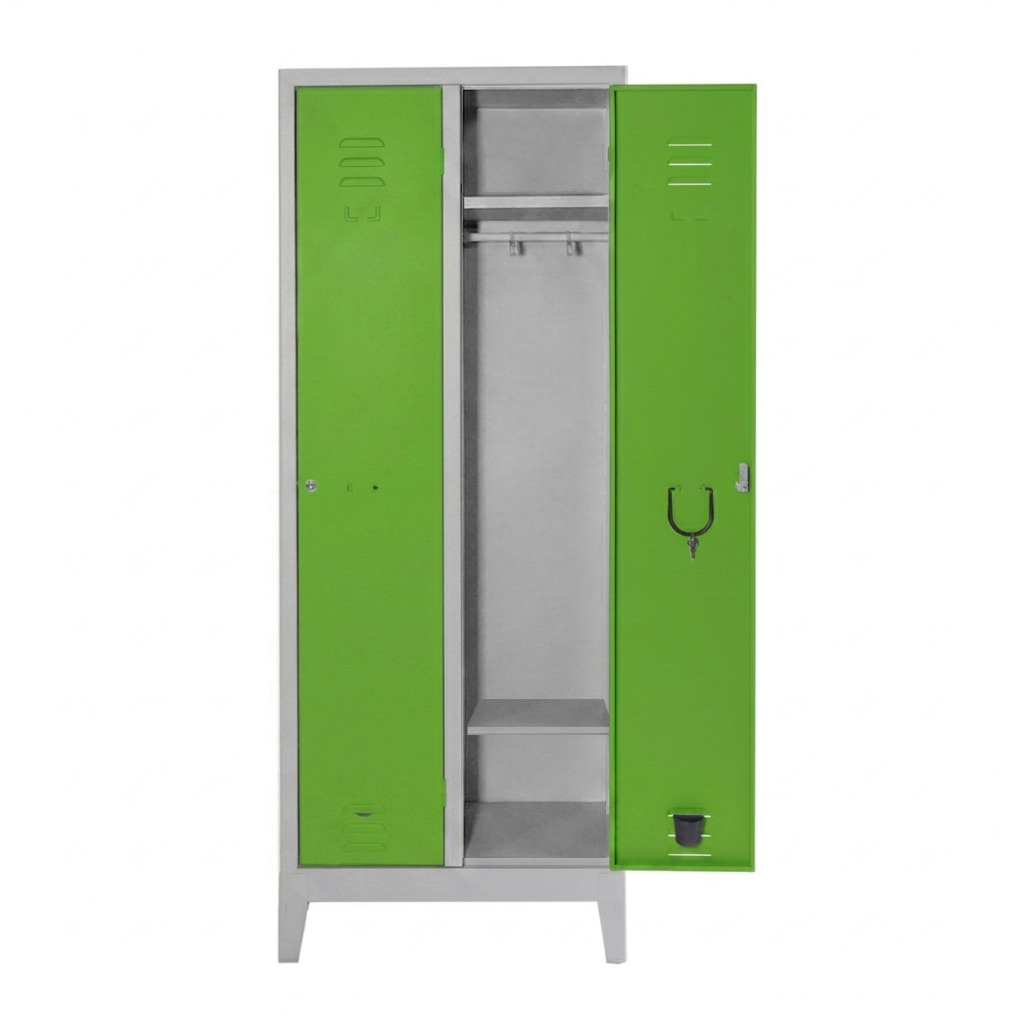 Armadio Spogliatoio Express Large 2P Portascarpe 69x50x180 Verde