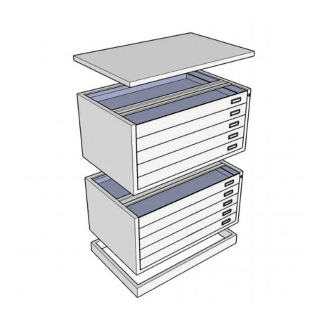 Cassettiera Portadisegni A1 10 Cassetti Bianco CAM | cm.116x75,5x94,5H