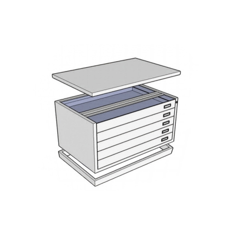 Cassettiera a 5 cassetti H7/U/5,5 formato DIN A1 / cm.116x75,5x54h