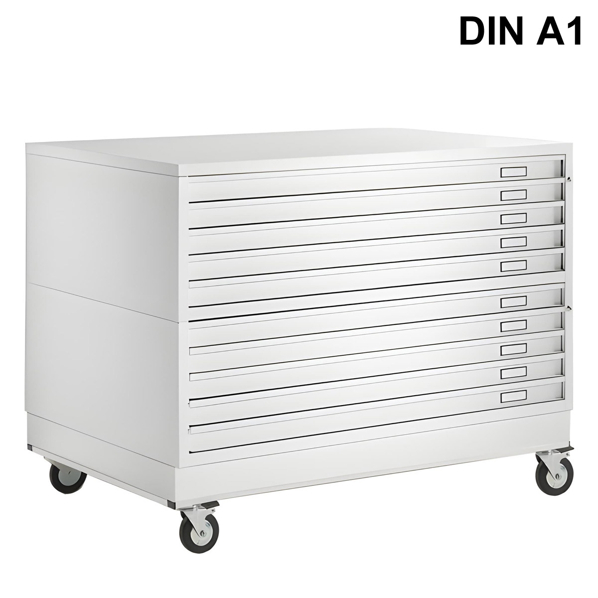 Cassettiera Portadisegni A1 su ruote a 10 cassetti | cm.116x75,5x98,5h