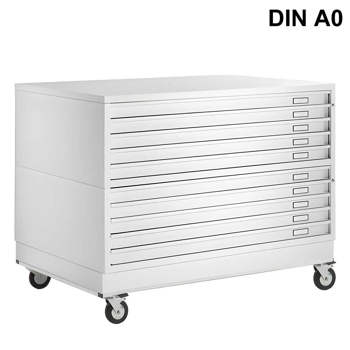 Cassettiera Portadisegni A0 su ruote a 10 cassetti | cm.144x96x98,5h