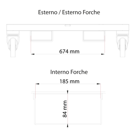 Contenitore - Benna ribaltabile / 438Lt. / Portata 1000Kg