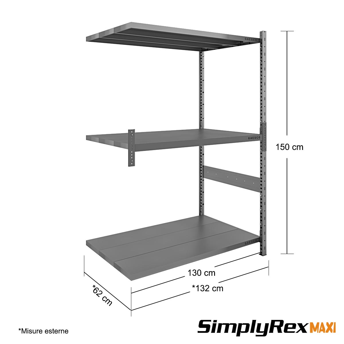 Scaffale Componibile - cm. L.130xP.60xH.150 (AGG) Simplyrex