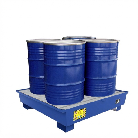 Vasca di Raccolta in Acciaio Basic Line per 4 Fusti da 200LT / Blu G.