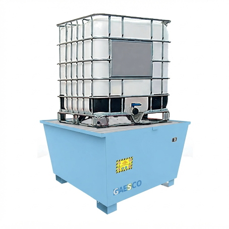 Vasca di Raccolta in Acciaio Basic Line per 1 Cisternetta IBC / Blu L.
