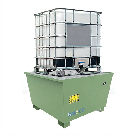 Vasca di Raccolta in Acciaio Basic Line per 1 Cisternetta IBC / Verde