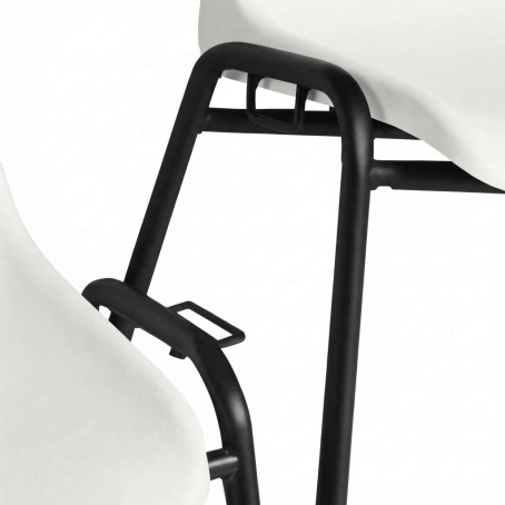 Sedia Ignif. Agganc. Tubo Ø 18 mm vern. Nero / cm. L.49xP.54xH79 (CAM) – Bianco Segn.