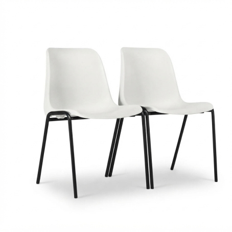 Sedia Ignif. Agganc. Tubo Ø 18 mm vern. Nero / cm. L.51xP.55xH.78 (CAM) – Bianco Segn.