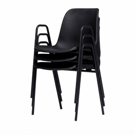 Sedia Ignif. c/braccioli Tubo Ø 18 mm vern. Nero / cm. L.49xP.54xH79 (CAM) – Nero