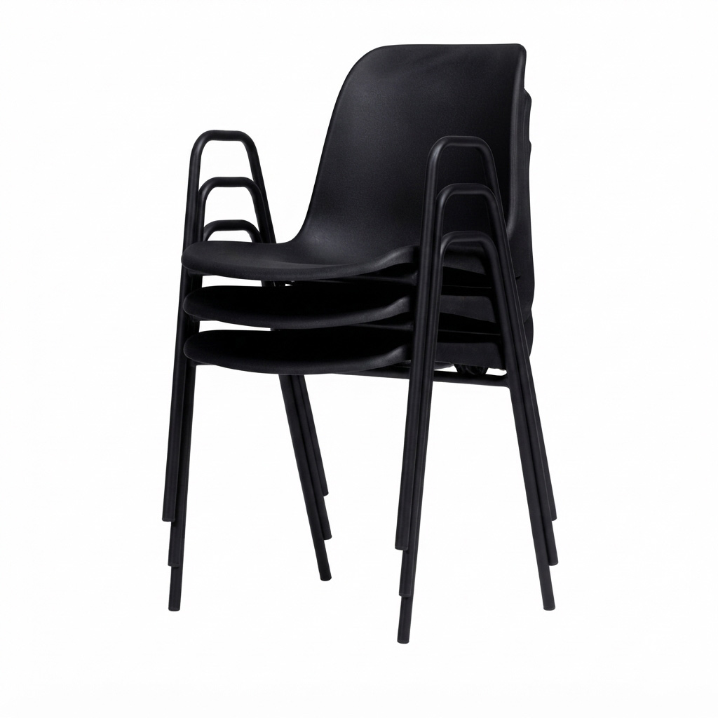 Sedia Ignif. c/braccioli Tubo Ø 18 mm vern. Nero / cm. L.49xP.54xH79 (CAM) – Nero