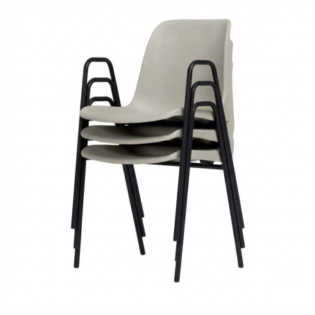 Sedia Ignif. c/braccioli Tubo Ø 18 mm vern. Nero / cm. L.49xP.54xH79 (CAM) – Grigio Seta