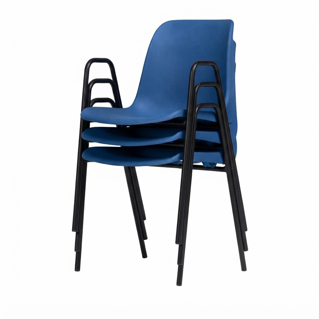 Sedia Ignif. c/braccioli Tubo Ø 18 mm vern. Nero / cm. L.49xP.54xH79 (CAM) – Blu Segn.